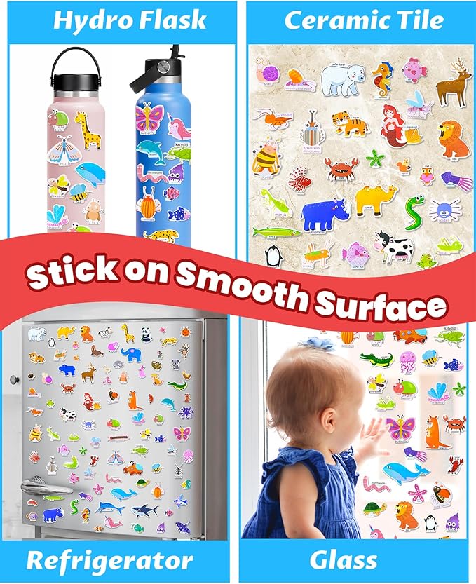 Walenced Reusable Sticker Book for Toddlers, Stickers for Kids, Toddler Sticker Book, Toddler Craft Activities, Toddler Travel Toys Boy Girl Birthday Gifts