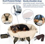 Sytopia Small Dog Carrier Purse, Portable Pet Carrier Tote Carrier with Pockets, Adjustable Safety Leash, Waterproof Dog Travel Bag, Travel Pets Purse up to 4 Lbs, Cream Beige