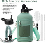 DYSANKY Insulated Water Bottle | Thickened Stainless Steel Vacuum Metal | Portable Sports Half Gallon Large Water Jug for Gym and Hiking with Straw, Carrier Bag, Handle Strap | BPA-Free 64 oz