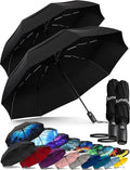 TUMELLA Strongest Windproof Travel Umbrella (Compact, Superior & Beautiful), Small, Wind-Tested, Light & Portable, Automatic Folding Rain Umbrella, Durable Premium Grip, Fits Car and Backpack