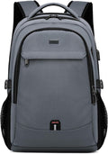 DUSLANG 17 Inch Travel Laptop Backpack Water Resistant College Backpack for Men Laptop Bag with USB Charging Port,Dark Grey