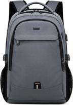 DUSLANG 17 Inch Travel Laptop Backpack Water Resistant College Backpack for Men Laptop Bag with USB Charging Port,Dark Grey