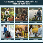 NUMANU 2026 Upgraded XXL Collapsible Stool & 3IN1 Cushioned Carry Bag, 2.7"-19.7" Height Adjustable, Max 1,000lbs Portable Retractable Telescoping Seat, Foldable Camping Stool for Adults (XXL Round)