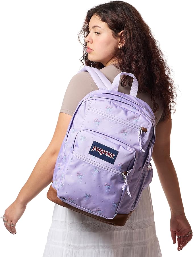 JanSport Cool Backpack with 15-inch Laptop Sleeve, Large Computer Bag Rucksack with 2 Compartments, Ergonomic Straps, Pastel Petals - Lilac