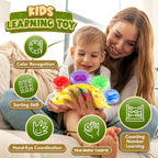 Dinosaur Color Sorting Sensory Toy - Roadtrip Travel Essenstial for Toddler, Fine Motor Games Boys Toys, Dementia Autistic Gift Quiet Fidget for Classroom Preschool Learning Activities for Kid Toddler