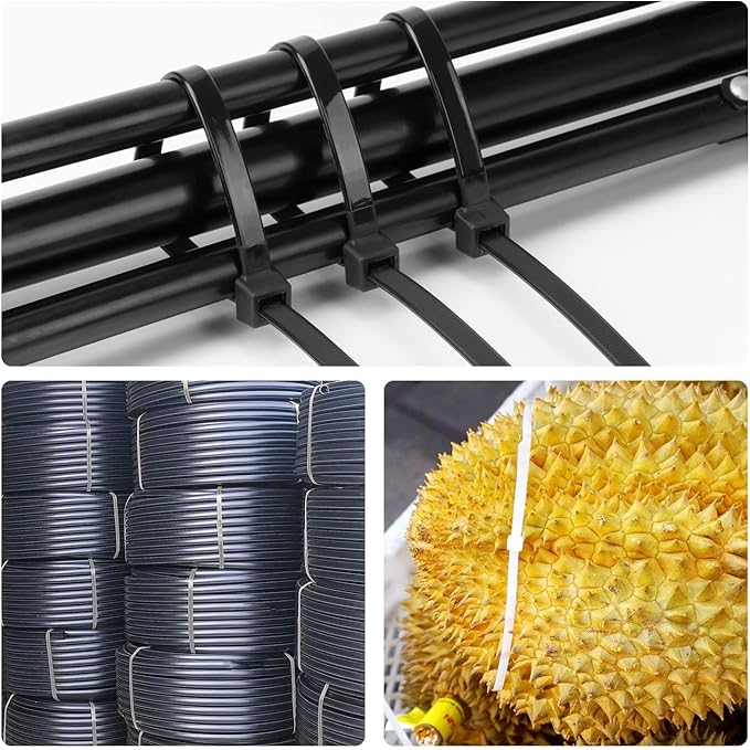 14 inch Black Zip Ties Heavy Duty 600 PACK, 200 LBS Ultra Exclusive Strong Plastic Wire Ties, Large Cable Ties Extra Long Tie Wraps, Indoor and Outdoor UV Resistant