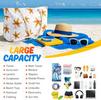 SRISE Large Beach Bag for Women & Men, Beach Bags Waterproof Sandproof, Travel Tote Bag, Swim Pool Bag for Family Outdoor