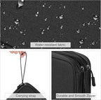 FYY Electronic Organizer, Extra Large Travel Cable Organizer Bag Pouch Portable Waterproof Double Layers All-in-One Storage Bag for iPad, Cable, Power Bank, Laptop Charger for Office/Home, Black