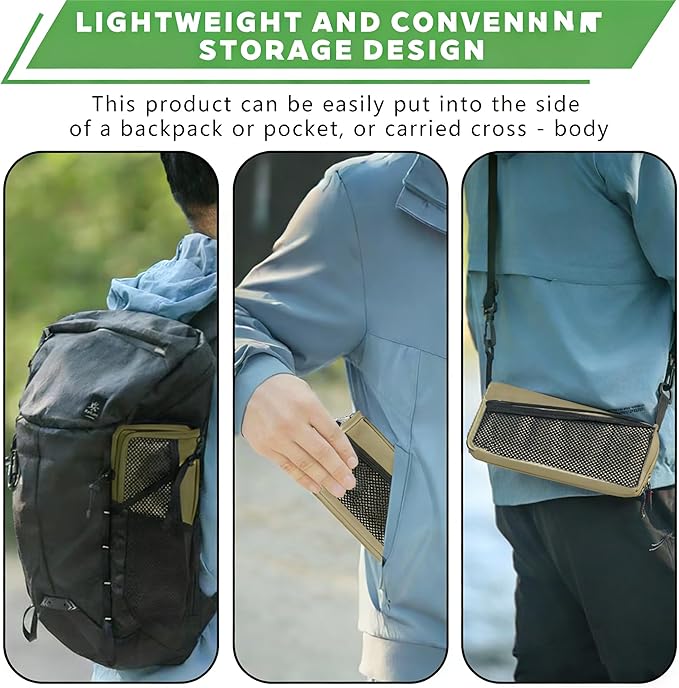 2-in-1 Collapsible Camping Stool & Sling Bag / 220LB Load Capacity Folding Portable Fishing Stool/Collapsible Stool for Camping, Hiking, Fishing, Gardening & Beach Outdoor Activities
