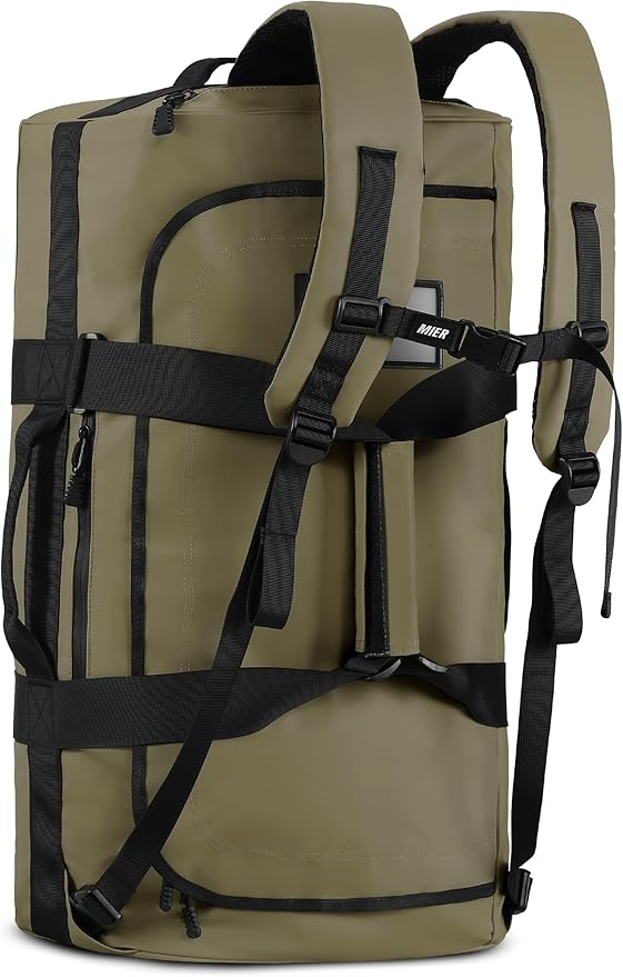 MIER Water Resistant Backpack Duffle Heavy Duty Convertible Duffle Bag with Backpack Straps for Gym, Sports, Travel