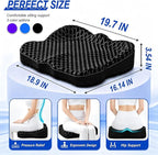 Thicken 19.7in Seat Cushion, Gel Seat Cushion for Long Sitting–Office Chair, Wheelchair, Car Cushion, Large Cooling Pad for Back Pain, Sciatica, Tailbone Pain Relief