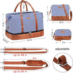 IBFUN Weekender Bags for Women - 21" Travel Duffle with Shoe Compartment - Carry On Overnight Duffel for Weekend Travel & Business Trips, 3PCS