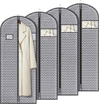 Syeeiex 60'' Dress Bags for Gowns, Set of 4 Garment Bag for Hanging Clothes, Dress Garment Bag, Dustproof and Keep Closet Tidy, Perfect for Suit Evening Dresses Fur Coat Long Dress Gown(Dark Grey)