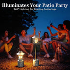 Camping Lantern Rechargeable, Telescopic 8000mAh Retro Waterproof Camping Light, Electric Lanterns for Power Outages, Vintage Hurricane Lamp for Tent Outdoor Patio RV Fishing