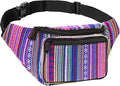 Fanny Pack Belt bag - Crossbody Waist Bag for Men or Women - Hands-Free, Waterproof Large Bumbag for Hiking, Running, and Travel (Rose Vert)