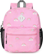 STEAMEDBUN Corduroy Toddler Backpack for Girls 2-4, Kids Preschool Backpack for Kindergarten - Rainbow