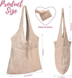 Pleneal Crochet Tote Bag, Mesh Beach Bag, Knitted Shoulder Beach Bags for Women Vacation Aesthetic Hobo Tote Bags