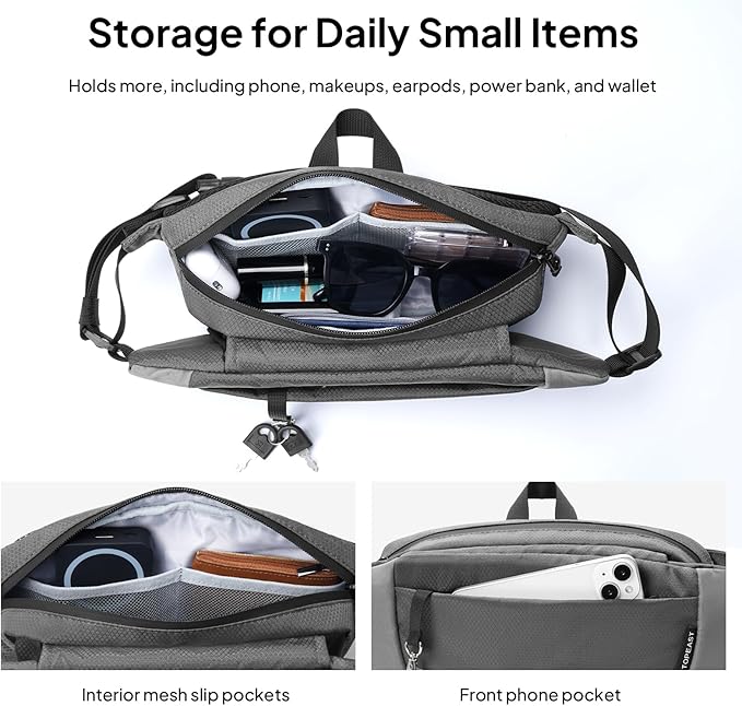 TOPEAST Waist Pack 4L Large Capacity Fanny Pack with Hidden Water Bottle Pocket, Water Resistant Crossbody Sling Bag for Men Women, Adjustable Belt Bag for Hiking Running Travel Cycling