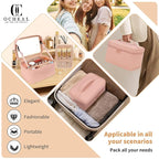 Makeup Bag With LED Mirror, Lightweight Travel Makeup Bag With 3 Color Setting Light Up Mirror Cosmetic Makeup Organizer Vanity Case for Women Beauty Tools Accessories Rechargeable Train Case-Pink