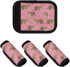 Cute Tigers Luggage Handle Wraps with Writable Luggage Tags, 4 Pack, 5.9 x 4.3 Inches Grip Handle Cover for Suitcase Shopping Bag