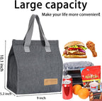 Lunch Bag for Women/Men,Waterproof Reusable Portable Lunch Tote,Lunch Box Bag.Thermal Cooler Bag Ideal for Work/Party/l/Travel/Picnic (Light Gray)