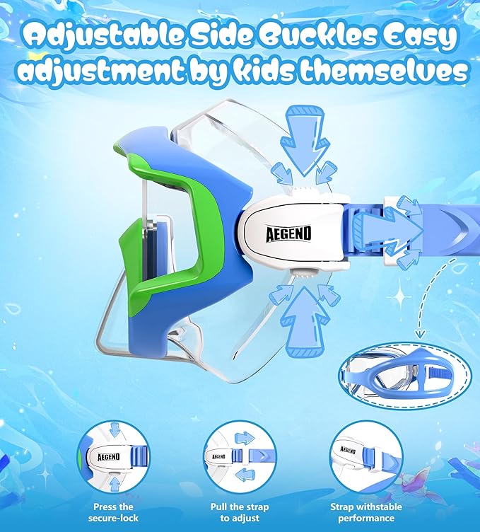 Aegend Snorkeling Gear for Adults Youth Kids, Snorkel Mask with Top Dry Valve - Panoramic View Anti-Leak and Anti-Fog with Mesh Bag for Snorkeling, Scuba Diving, Freediving & Swimming