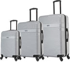 InUSA RESILIENCE Luggage with Spinner Wheels | Spacious Durable Lightweight Hardshell Suitcase, Travel Sets with Handle and Trolley | (20/24/28) 3 Piece Luggage Set | Silver