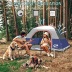 CAMPROS CP Camping Tent 2/4/6 Person, Waterproof Windproof Double Layer Dome Tent, Easy Setup with Large Mesh Windows & Wide Door for Outdoor Camping Backyard