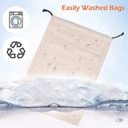 MISSLO Set of 3 Cotton Breathable Dust-proof Drawstring Storage Pouch Multi-functional Bag. Pack 3 S