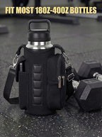 Magnetic Gym Bag for Women Men, Neoprene Water Bottle Carrier Bag with Strap fits 18-40oz, Crossbody Bag with Pockets