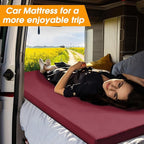 CYMULA Camping Cot Mattress 2in Memory Foam Sleeping Pad,Soft Warm Non-Slip Camping Mattress Topper with Retaining for Adults,Portable Roll up Pad for Travel（only Mattress）