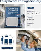 Coolife Carry On Luggage 22x14x9 Airline Approved Hardside PC+ABS Suitcase with TSA Lock, Lightweight Rolling Travel Luggage with Spinner Wheels(White, 20in)