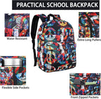 SUPACOOL Casual Laptop Backpack for Men and Women, School Backpack for Boys and Girls, College Bookbag, USB Charging Port, Lightweight Back Pack(Peace)