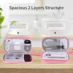 JIAKAI Travel Cable Organizer,Electronics Accessories Organizer Bag,for Charger, Phone, memory card,Travel Gadget Bag-Pink
