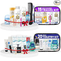 Trektote Travel Toiletry Kit Bundle For Men And Women – 15 Piece Set of Travel Size Toiletries, TSA Compliant, Travel Essentials, Includes Shampoo And Conditioner, Body Wash, Toiletry Bag & More