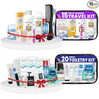 Trektote Travel Toiletry Kit Bundle For Men And Women – 15 Piece Set of Travel Size Toiletries, TSA Compliant, Travel Essentials, Includes Shampoo And Conditioner, Body Wash, Toiletry Bag & More