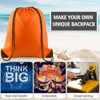 PLULON 2Pcs Drawstring Bags Bulk Orange Drawstring Backpack String Backpack Cinch Sack Sport Gym Backpack Bags for Yoga Traveling Outdoor Sports