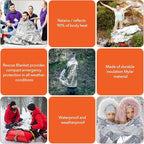 Frocopo 6 Pack Emergency Mylar Blanket, Emergency Blanket Space Blanket Survival Rescue Insulating Reflective foil kit Outdoors Hiking Camping Blanket Perfect for Outdoors, Hiking, Camping Survival