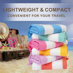 Genovega 6 Packs Oversized Turkish Beach Towels Thin Quick Dry Sand Free Pool Swim Bathing Towel Extra Large Travel Blanket Adult Essentials Accessories Summer Vacation Stripe