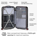 Traveler's Choice Maxporter II Polycarbonate Hardside Trunk with Spinner Wheels, Black, 28-Inch Medium Trunk