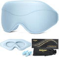 BeHoomi Sleep Mask, Premium Eye Mask for Sleeping, Total Blackout, Superior Soft Comfort, Upgraded 3D Ergonomic Designed Sleeping Mask for Home, Office, Travel, Meditation, Sky Blue