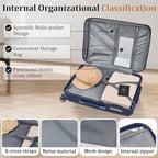 4 Piece Luggage Set, Hardside Expandable Lightweight Suitcase with 360° Mute Spinner Wheels Luggage Sets, TSA Lock, 14/20/24/28 Inch Travel Luggage for Men, Women and Girls (Navy Blue)