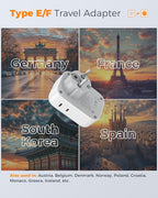 TESSAN 2 Pack Type E F Plug Adapter (2 USB-C), France Spain South Korea Power Adapter with 4 Outlets 3 USB, European Travel Adaptor for US to Germany Iceland Greece Portugal