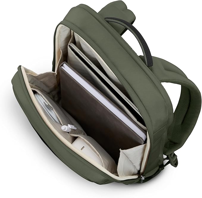 Samsonite Paralux 2-in-1 Travel Backpack, Converts into Main Bag + Go Bag, Lay-Flat Packing, StackIt™ Strap, Laptop Sleeve & Integrated AirTag™ Holder - Business & Adventure Travel Bag - Olive