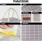 douyadady Lunch Bag Women/Men Lunch Box Women/Men (Grey+White Blocks)