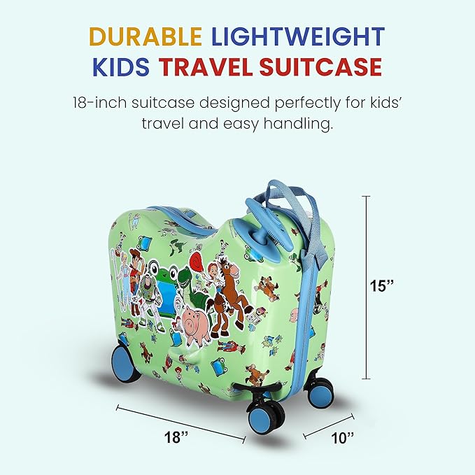 Bioworld Toy Story Kids Ride-On 15" Luggage For Travel and Adventures