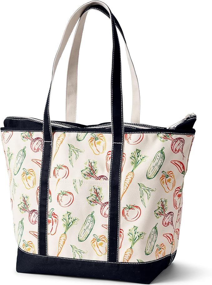 Lands' End Open Top Canvas Tote Bag