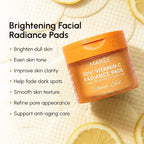 MAREE Vitamin C Toner Pads for Face – Brightening Facial Polishes with 20% Complex: Vitamin C Collagen Niacinamide TXA – Facial Radiance, Uneven Skin Tone, Acne Clearing Pads – Glow Up Skincare Device