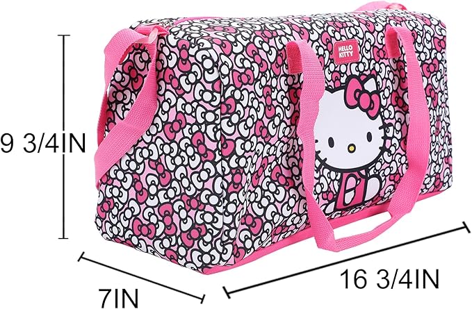 Hello Kitty Bows All-Over Print 5-Piece Duffel Bag Set