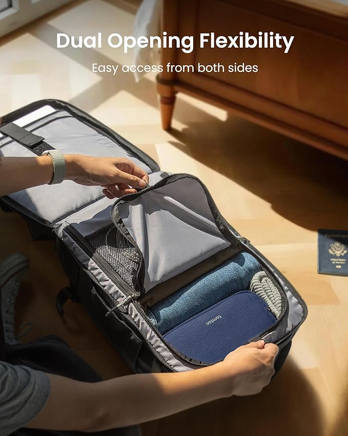 tomtoc Travel Backpack 28L, TSA Friendly Flight Approved Carry-on Luggage, Personal Item Travel Bag, Water-resistant Lightweight Business Rucksack, Durable Bag Fits 16 Inch Laptop